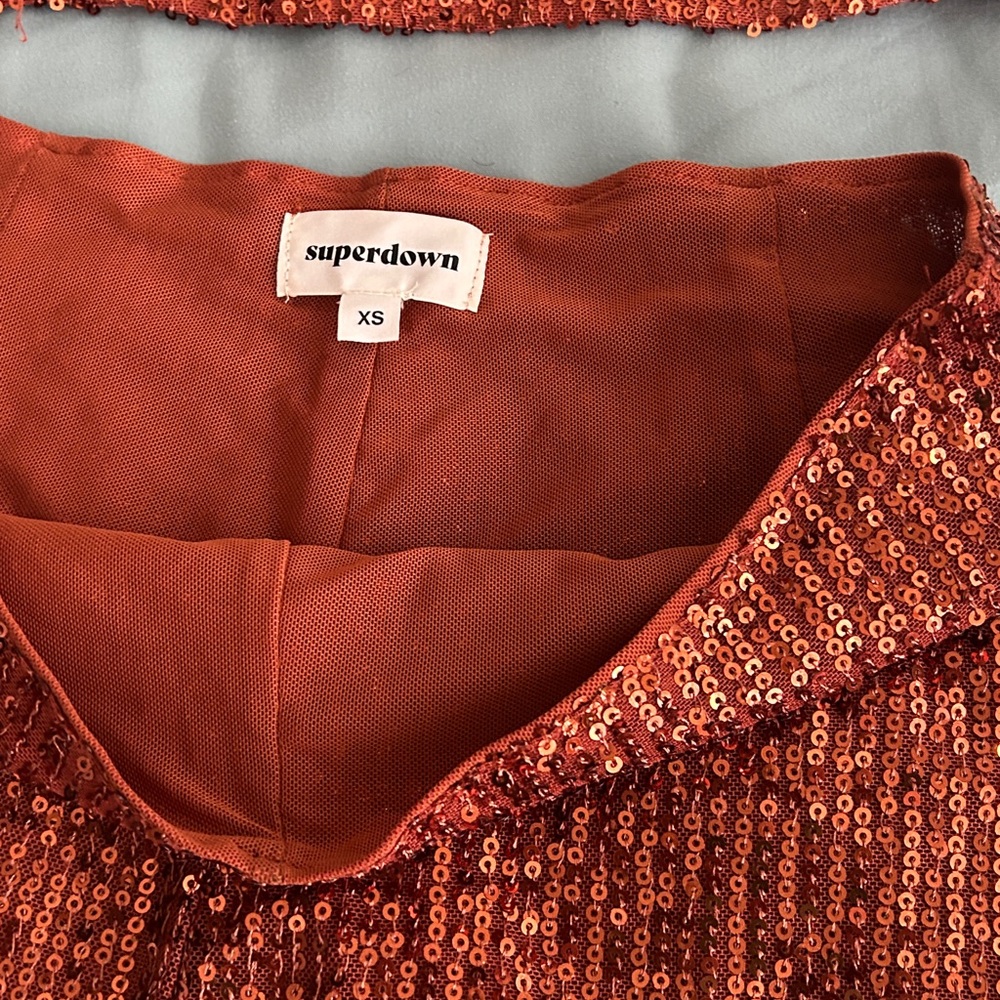 Superdown Glittering Sequin Ensemble In Rust - image 4